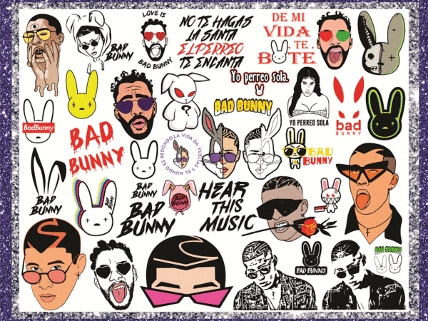 280 bad bunny svg, bad bunny layered svg files for cricut bundle, bad bunny png, yo perreo sola svg, cricut file, clipart, digital download 1016258961