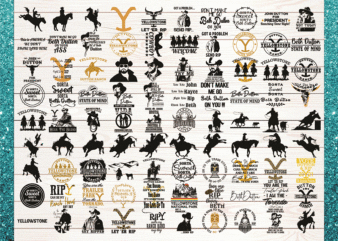 90 Yellowstone Bundle svg, png, dxf, Yellowstone Symbols, Yellowstone Labels, Yellowstone Dutton Ranch, silhouette, Digital File 1019002641