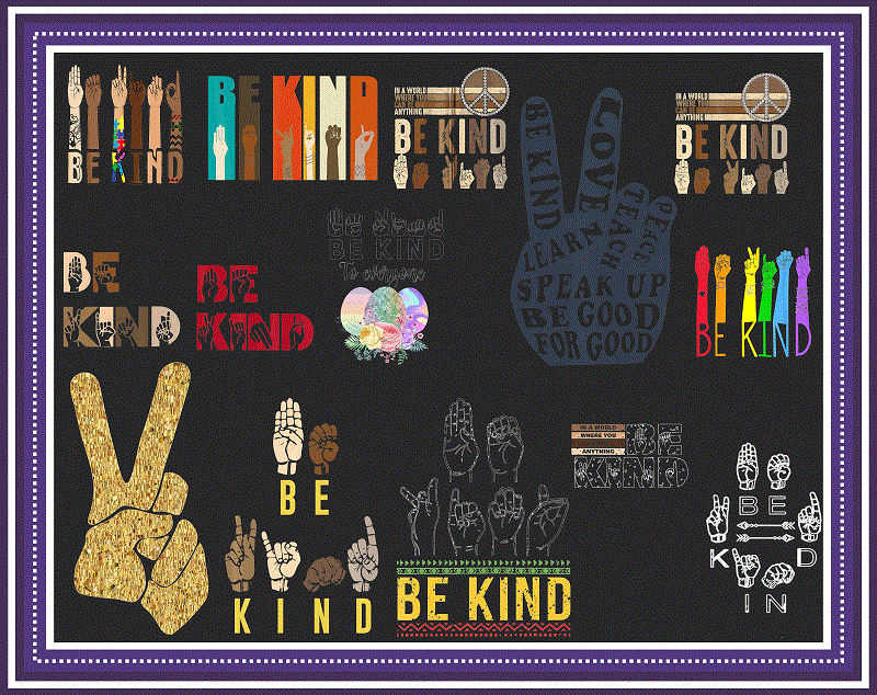 Combo 50 Designs Be Kind PNG, Be Kind Brown Hands Png, Bekind Be strong Be Different png, Sign Language Be Kind Png, Digital Download 991102335