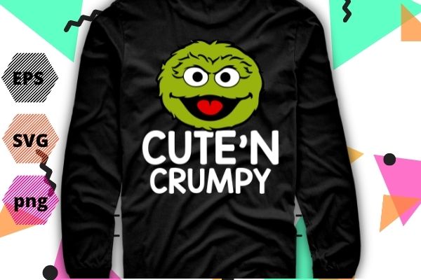 cute n crumpy Oscar the Grouch Cute n Grumpy TShirt design vector svg