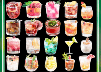 100+ Designs Watercolor Cocktail Graphics PNG, Cocktail Clipart, Signature Cocktails, Beverages, Digital Download 773851880