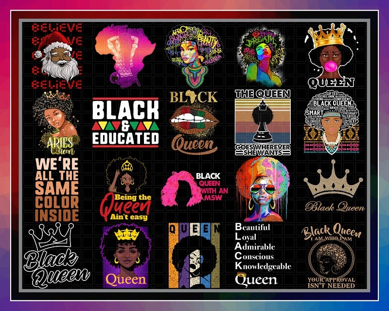 38 Designs Black Queen Png Bundle, Melanin png, Black Pride png, Black Girl png, Black Girl Queen png, PNG Digital Download 1041220163