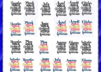 24 Birthday Months SVG Bundle | Commercial Use Vector, January February March April May June July August September October November December 676827985