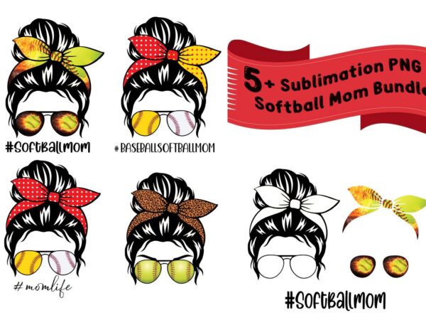 Unique softball mom bundle subliamtion designs, best gift for softball sport lover in mother’s day, awsome softball girls tshirt design graphic