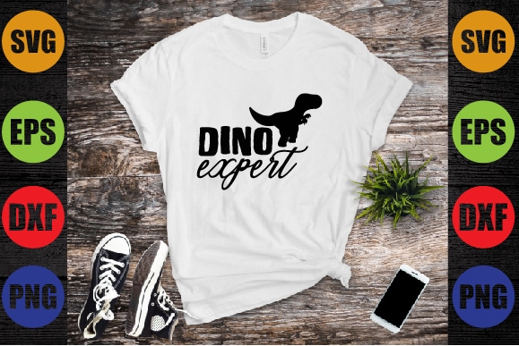 Dino expert t shirt vector illustration