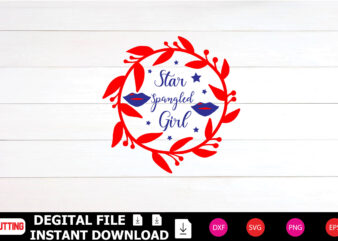 Star Spangled Girl T-shirt Design cut files
