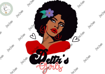 Delta Girl , Beauty Black Girl Diy Crafts, Sorority Clipart Svg Files For Cricut, Delta Red Triangle Silhouette Files, Trending Cameo Htv Prints