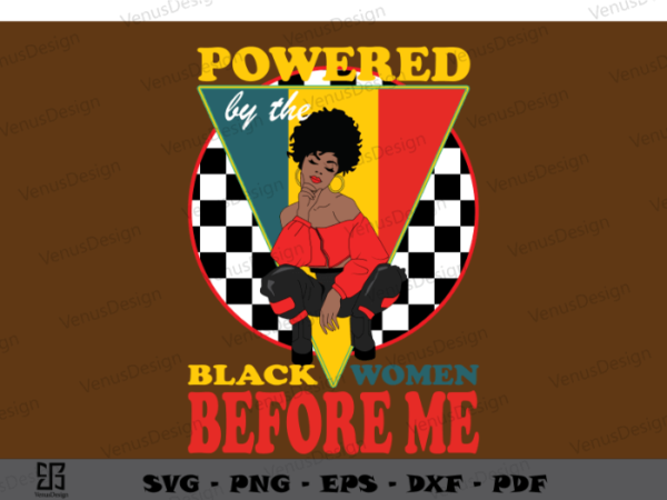 Black girl powerful pride design files, melanin queen power vetor, best gift for black queen, african american girl art