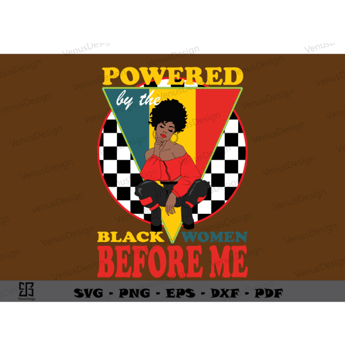 Black Girl Powerful Pride Design Files, Melanin Queen Power Vetor, Best Gift For Black Queen, African American Girl Art
