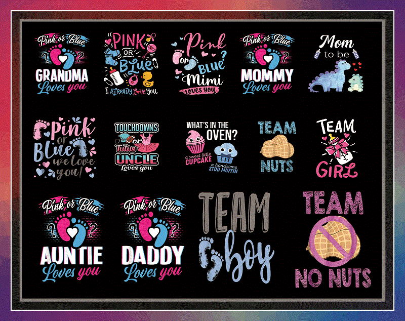 Bundle 40+ Gender Reveal PNG, Baby Boy Girl, African American, Baby T shirt, Gender Reveal Twins, Sublimation Digital, Instant Download 992595658