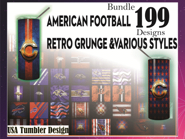 Combo 199 american football retro grunge & various styles, 20oz skinny straight,template for sublimation,full tumbler, png digital download 1014533239 t shirt vector file