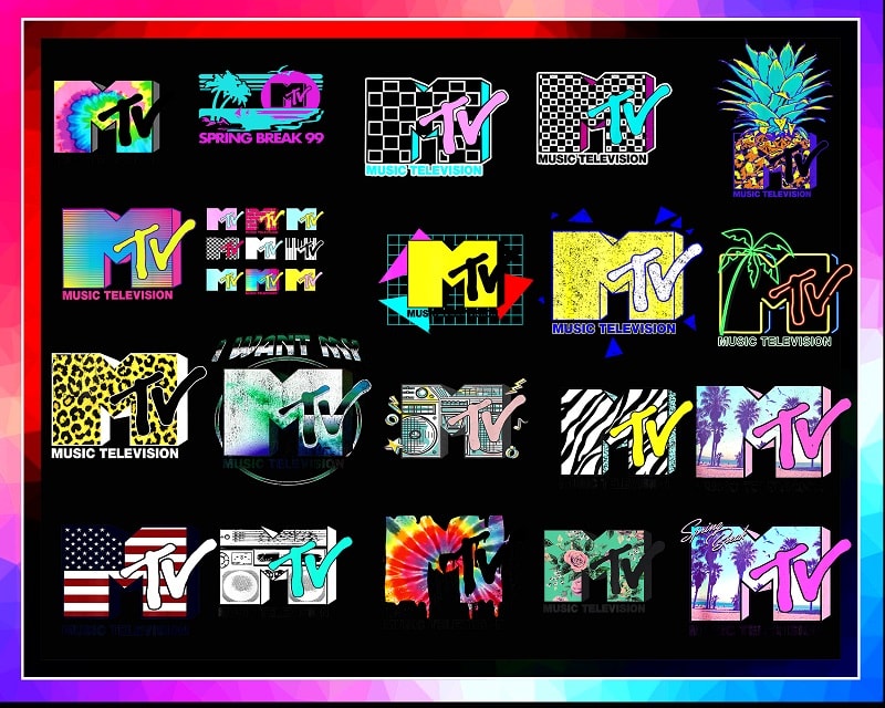 75 Logo Mtv Bundle PNG , Logo Mtv, MTV Old School , Mtv Logo Set , MTV Leopard , Sublimation File and New Update Mtv, Digital Download 991247654