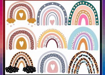 40 Boho Rainbow Designs, Rainbow Svg/Png, Hand Drawn Rainbow SVG, Pastel Rainbow, Rainbow Cricut Files, Rainbow Vector, Digital Download 991641010