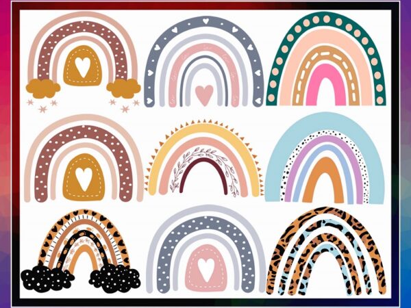 40 boho rainbow designs, rainbow svg/png, hand drawn rainbow svg, pastel rainbow, rainbow cricut files, rainbow vector, digital download 991641010