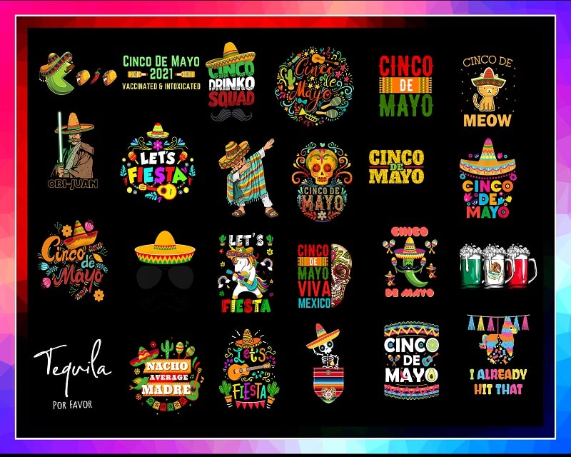 64+ Cinco De Mayo Bundle PNG, Viva Mexico Png, Happy Cinco De Mayo Birthday, Cinco De Mayo Png, Tacos Taco Cat Png, Instant Download 999094266