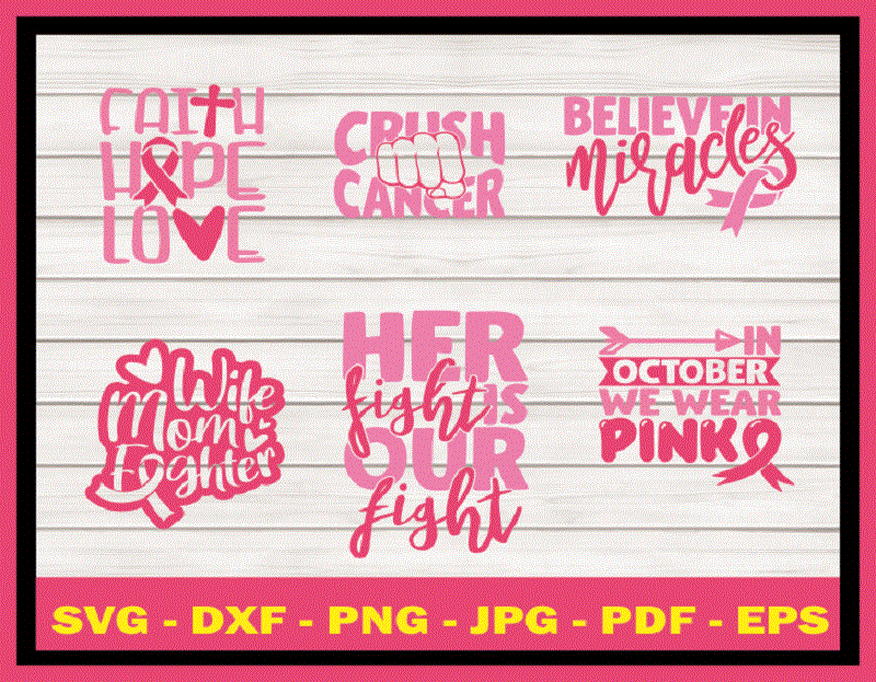 24 Designs Cancer Awareness Quotes SVG Bundle, Pink Cancer Quotes Svg, Cut File, Clipart, Printable, Vector, Commercial Use Instant Download 881700339