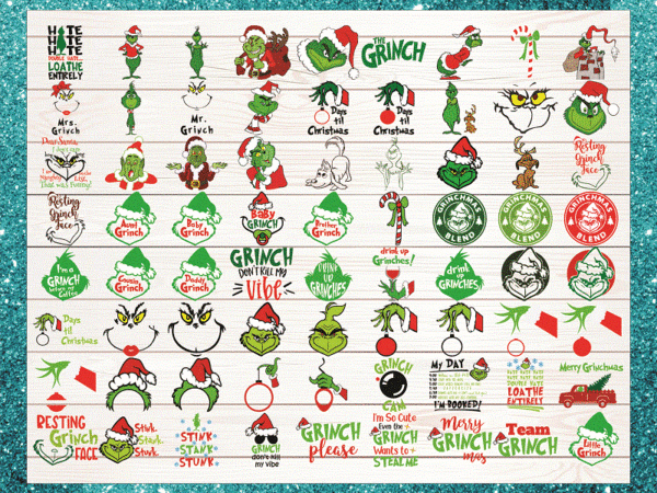 546 christmas svg bundle, grinch svg, grinch face svg, grinch mask, grinch baby, dxf, png,santa,shirt,cricut,cut file, hand holding ornament 906847237