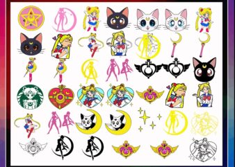 43 Designs Sailor Moon Bundle svg, Sailor moon svg, Anime svg, Anime cartoon svg, Cricut, Silhouette, Clipart, Cut File, Digital Download 1007265840