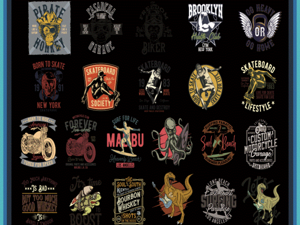 84 designs t-shirt png bundle, shirt bundles, 300dpi png, custom shirts, motorcycle, surfing, weightlifting, drinking, t-rex, turtles 939381155