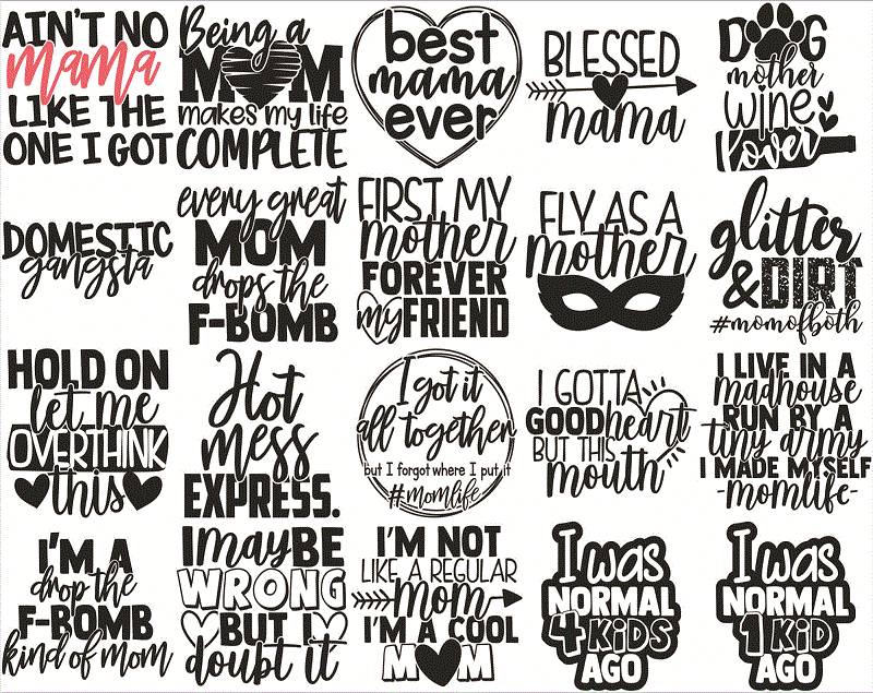 55 Mom Life SVG Bundle | Mother’s Day SVG Cut Files | Commercial Use |Instant Download | Printable Vector Clip Art | Motherhood Shirt Print 585885663
