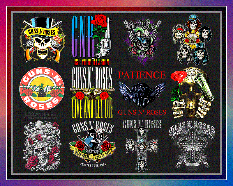 Bundle 38 GUNS ROSES 70’S 80’S Rock And Roll Band Music png, Sublimation Designs Download, Screen Print, Instant Download 993204116