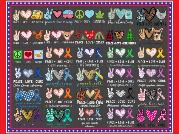 150+ peace love bundle png designs, peace love christmas , peace love everything , digital png download , png printable , png sublimation 1011238868