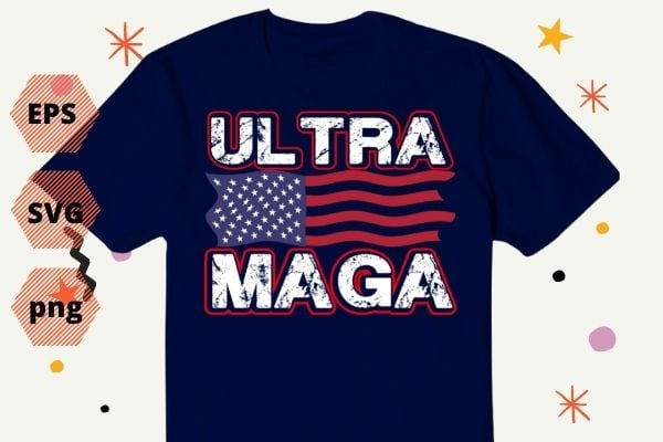 MAGA KING shirt great MAGA KING Vintage Sunglasses US Flag T-Shirt esign vector