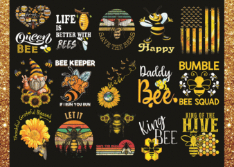 42 Bundle Save The Bee Png, Bee Happy, KindnessBee Png, BeeKeeper Gift, Honey Bee Png, Sunflower Bee Png, Bee Queen Png, Let It Bee Png. 1003172210