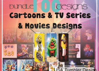 Combo 100 Cartoons & TV Series Multi Styles Design Tumber, 20oz Skinny Straight,Template for Sublimation,Full Tumbler, PNG Digital Download 1014533239