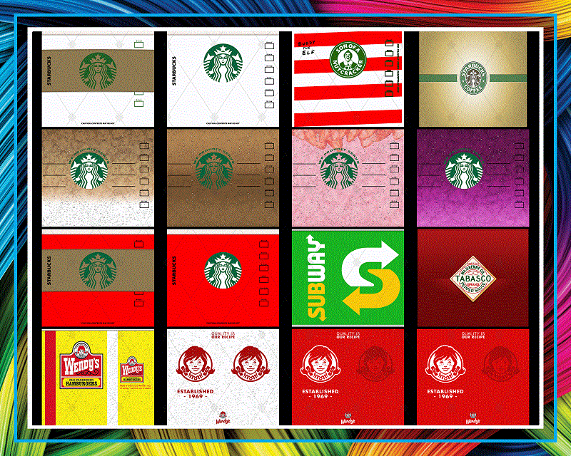 Combo 28 Fast Food & Restaurants Multi Designs Tumber, 20oz Skinny Straight,Template for Sublimation,Full Tumbler, PNG Digital Download 1014533239