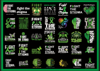 Combo 150 Fight The Stigma PNG, Mental Health PNG, Stop the Stigma PNg, Depression Awareness png, Semicolon png, Suicide Awareness 1017924287 t shirt vector file