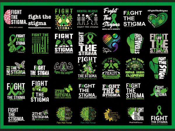 Combo 150 fight the stigma png, mental health png, stop the stigma png, depression awareness png, semicolon png, suicide awareness 1017924287 t shirt vector file