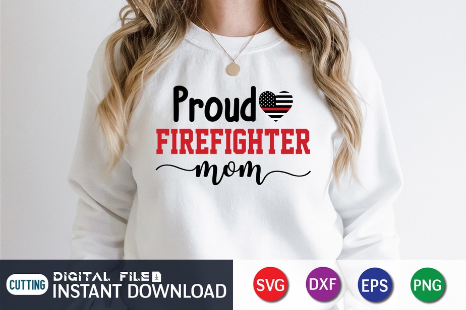 Firefighter Mom Fireman Mom • Shirts • Mugs • and More Sublimation Design File png