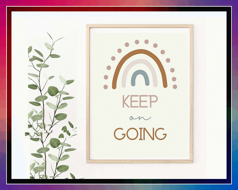 14 Printable Rainbow Designs, Classroom Decor, Printable Rainbow Learning Posters, Keep On Learning, Positive Vibes, Digital Design 1052061243