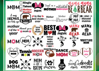 Combo 240+ Mom Bundle, Huge Pet Mom SVG Bundle, Cat Mom& Dog Mom Quotes SVG, png, dxf, svg, eps, jpg, Mamasaurus PNG, Digital Download CB719318033