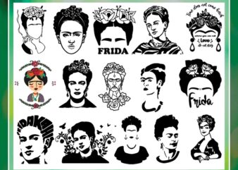 Bundle 33 Frida Png Designs, Frida Clipart, Drawn Fridas, Fridas Portrait Png, Frida Starbucks Coffee Labels, Silhouette, Svg, Png 1036481481