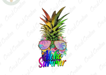 Summer holiday, Aloha Summer Diy Crafts, Aloha Pineapple png Files , Sunglasses clipart Silhouette Files, Trending Cameo Htv Prints
