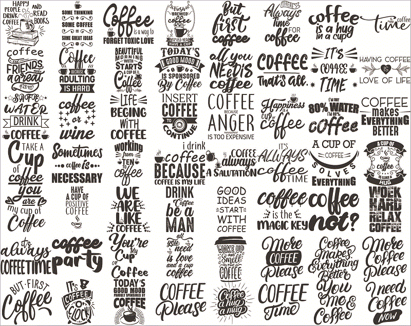 Coffee Lover SVG Bundle, Funny Coffee Quotes Svg, Caffeine Queen Svg, Coffee Obsessed Mug Design, Cut File for Cricut, Silhouette, PNG, DXF CB766035648