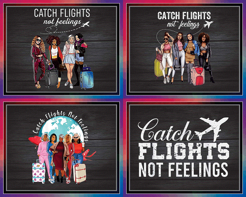 Combo 200+ Catch Flights PNG Bundle, African American Women Png, Black Queen Png, Black Women Png, Black Women Strong Png, Instant download CB1009603632