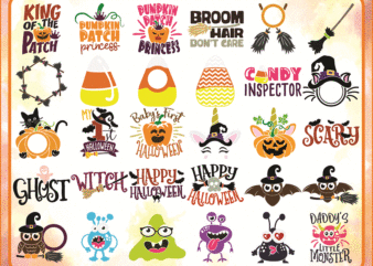 100 Designs Halloween SVG Bundle, Vol 1 Monogram Quotes svg dxf eps jpeg png, halloween svg, Format layered cutting files, Digital Download 645193831