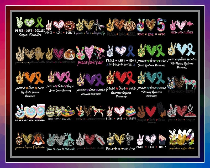 158 Designs Peace Love Bundle, Peace Love Png, Peace Love Cure, Sublimation Png, Sublimation Png, Files For Cricut, Digital Download 995038282