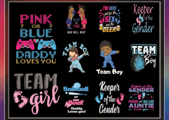 Bundle 40+ Gender Reveal PNG, Baby Boy Girl, African American, Baby T shirt, Gender Reveal Twins, Sublimation Digital, Instant Download 992595658