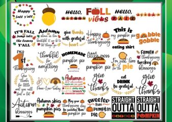 Bundle 120 Fall Designs, Autumn Svg, Fall Cut File Autumn, Cut File Fall Sayings Svg, Thanksgiving Svg, Fall Quotes Svg, Fall Vector 1025621346