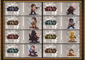 Combo 29 Star Wars Cute Characters Art Style, 20oz Skinny Straight,Template for Sublimation,Full Tumbler, PNG Digital Download 1014533239 t shirt vector file