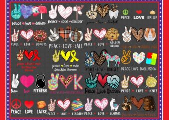 150+ Peace Love Bundle png Designs, peace love christmas , peace love everything , digital png download , PNG printable , PNG sublimation 1011238868