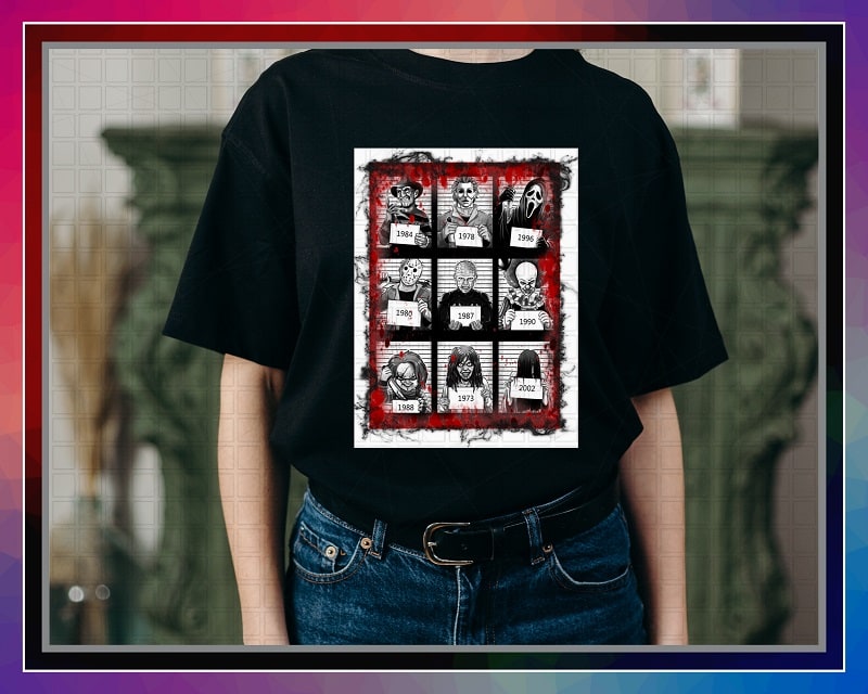 Killers Vintage Horror Png, Chucky Freddy, Jason It Sublimation, Killers Vintage Horror Png T-shirt, Retro Horror, Png Digital Print Design 1031625592