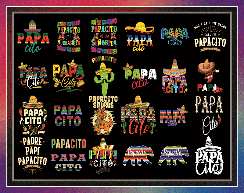 Combo 80 Papacito PNG, PapaCito Serape Cactus Design, PapaCito Fiesta Sublimation PNG, Father’s Day Quote PNg, Mexican Cinco De Mayo PNG 1003735404