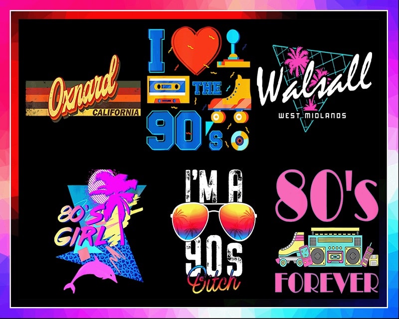 90 Designs 90s, 80s Clipart, Neon 80s Clipart, 1980, 1990 Retro, Neon, Digital Graphics, 80s Party, I Love 80s, Digital Download 1005923935