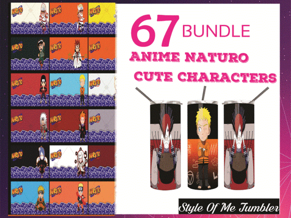 Combo 67 anime naruto cute characters, 20oz skinny straight,template for sublimation,full tumbler, png digital download 1014533239 t shirt vector file