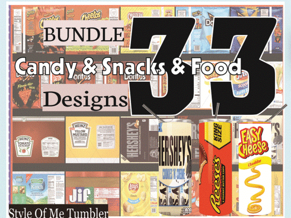 Combo 33 candy & snacks & food various designs tumber, 20oz skinny straight,template for sublimation,full tumbler, png digital download 1014533239